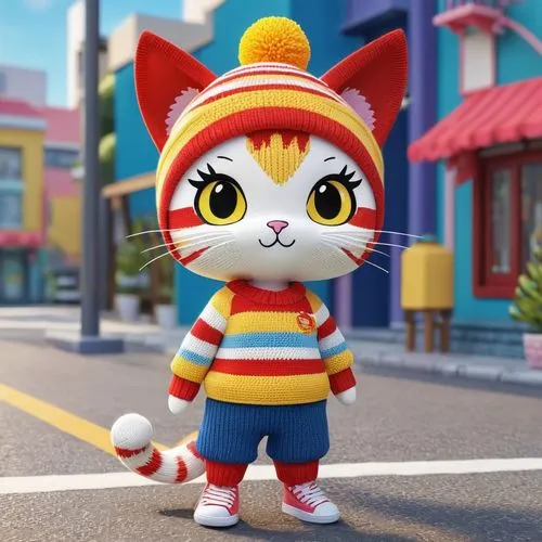 cute cartoon character,cartoon cat,parappa,lammy,sylbert,kihon,ognyan,tennekoon,chromaffin,miao,wakko,nyarko,doll cat,nyariki,fundora,jiwan,nyan,minbu,kiro,alberty,Unique,3D,3D Character