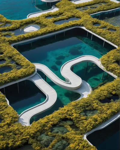 floating islands,artificial islands,artificial island,infinity swimming pool,floating island,aquaculture,fish farm,floating huts,swim ring,dug-out pool,aquatic plants,eco hotel,water plants,floating stage,algae,sea lettuce,over water bungalows,bermuda,wastewater treatment,underwater playground,Photography,Artistic Photography,Artistic Photography 01