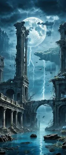 ancient city,tartarus,fantasy landscape,herakleion,destroyed city,the ruins of the,futuristic landscape,atlantica,fantasy picture,coldharbour,imperialis,midgard,sulaco,atlantis,ancient ruins,post-apocalyptic landscape,scythopolis,osgiliath,stormbringer,fantasy art,Conceptual Art,Fantasy,Fantasy 33