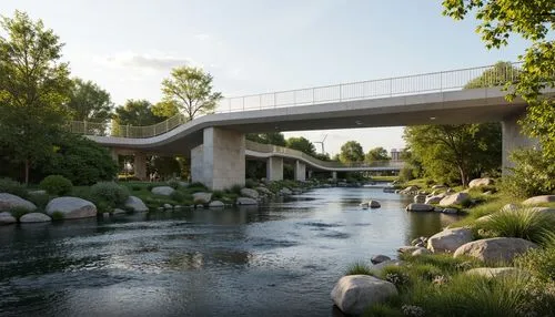 colorado riverway bridge,riverway,river bank,riverways,streamside,acequia,river side,riverbank,riverstone,jordan river,creekside,adventure bridge,riverbanks,river course,river landscape,streambank,3d rendering,riverside,flowing creek,river view