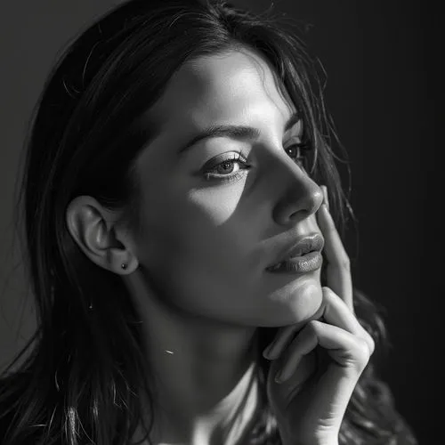 digital painting,digital drawing,chiaroscuro,charcoal drawing,woman portrait,moody portrait