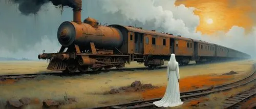 steam train,steam locomotives,steam locomotive,ghost locomotive,steam engine,steam power,steam special train,train of thought,tornado,frozen tears on railway,merchant train,the train,ghost train,train,steam machine,long-distance train,scotsman,steam railway,locomotive,train route,Conceptual Art,Oil color,Oil Color 01