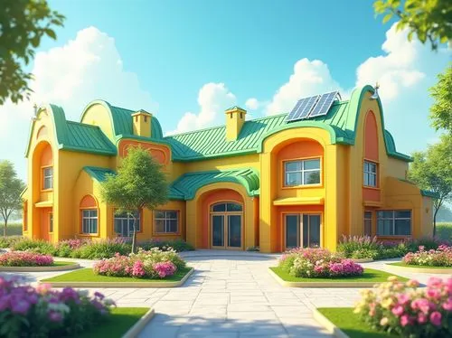 sylvania,dreamhouse,toontown,acpc,house painting,render,dandelion hall,3d rendered,beautiful home,townhomes,3d render,holiday villa,springfield,3d rendering,aurora village,bungalows,country estate,country house,little house,large home,Photography,General,Realistic