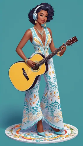 flamenco,tiana,moana,ukulele,vector illustration,guitar,woman playing,musician,mariachi,jazz guitarist,guitar player,cavaquinho,rockabella,fashion vector,concert guitar,african american woman,playing the guitar,african woman,violin woman,hula,Unique,3D,Isometric