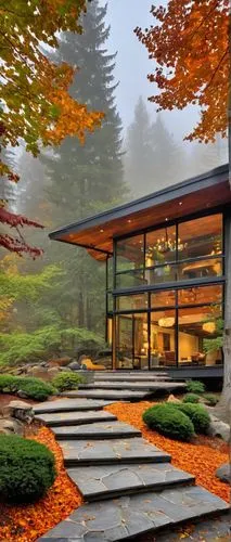 mid century house,modern house,forest house,mid century modern,house in mountains,house in the mountains,beautiful home,house in the forest,fall landscape,modern architecture,koreana,frame house,contemporary,house with lake,kundig,autumn decor,new england style house,japanese zen garden,landscaped,skorea,Conceptual Art,Oil color,Oil Color 22