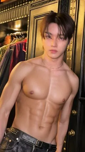 Shirtless man with slim waist, abs, pink nipple, pubic hair and light skin. Smooth, bright light and no shadow,minjun,kangta,intermodulation,pecks,taek,donghak,hyuk,pectorals,jjk,jdo,oppa,sixpack,hae,