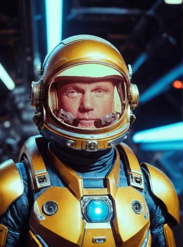 space mechsuit, steampunk, advanced bright illumination technology, interstellar,yuri gagarin,bumblebee,aquanaut,valerian,astronaut helmet,nova,spacesuit,aurora yellow,spaceman,emperor of space,spacef