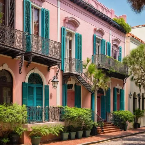 french quarters,row houses,rowhouses,new orleans,neworleans,sanjuan,san juan,townhouses,dumaine,nola,mizner,mainieri,marigny,cesnola,charleston,rowhouse,escambia,colorful facade,orlean,beautiful buildings,Conceptual Art,Graffiti Art,Graffiti Art 12