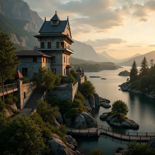 riftwar,rivendell,nargothrond,fantasy landscape,gondolin,beleriand,rendalen,skyrim,fantasy picture,elves country,naboo,erebor,mountain settlement,fairytale castle,citadels,theed,wallachians,uncharted,alfheim,house with lake