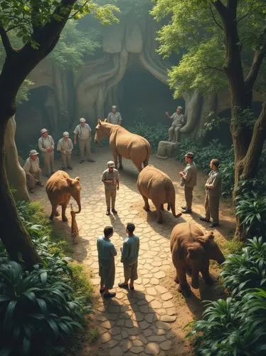 disneynature,elephant camp,forest animals,studio ghibli,ghibli,animal zoo,Photography,General,Realistic