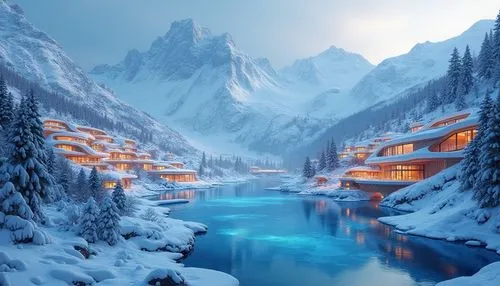 snow landscape,snowy landscape,christmas landscape,winter landscape,winter village,mountain huts,fantasy landscape,alpine village,snowy mountains,world digital painting,house in mountains,winter night,mountain settlement,fantasy picture,snowy peaks,winter background,winter house,winter wonderland,house in the mountains,santa's village,Photography,General,Realistic