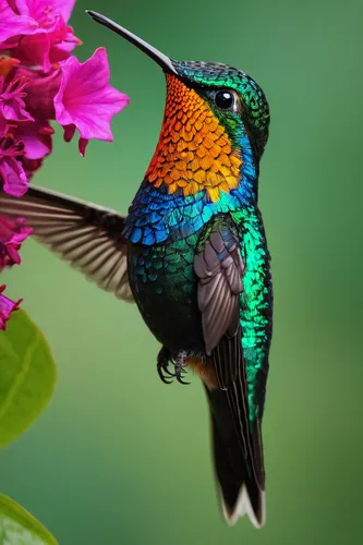 Almost There !!!!!!!!! - The beautiful fiery throated hummingbird had been busy flying around the gardens in search of food when this image was captured . They are breathtakingly beautiful !! Costa Ri