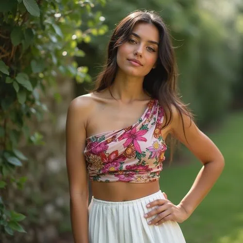 floral skirt,beautiful girl with flowers,floral,colorful floral,floral dress,midriff