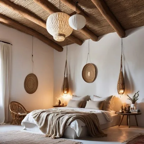 masseria,foscarini,chambre,interior decor,anastassiades,interior decoration,soffa,sleeping room,loft,contemporary decor,table lamps,headboards,decors,wooden beams,great room,cappellini,decor,stucco ceiling,hanging lamp,cassina,Photography,General,Realistic