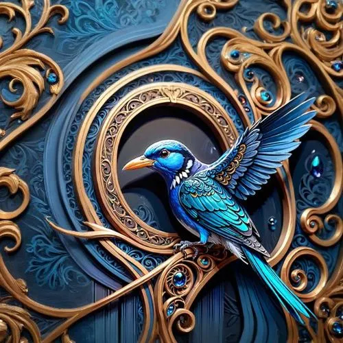 ornamental bird,blue parrot,blue bird,an ornamental bird,bird painting,blue peacock,blue parakeet,colorful birds,decoration bird,peacock,fantasy art,beautiful bird,boho art,bluebird,decorative art,blue birds and blossom,bluejay,blue painting,fractals art,blue and gold macaw