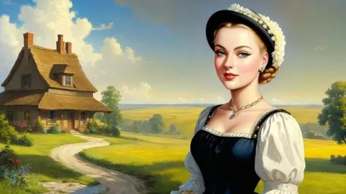 dirndl,housemaid,woman with ice-cream,avonlea,countrywomen,belle