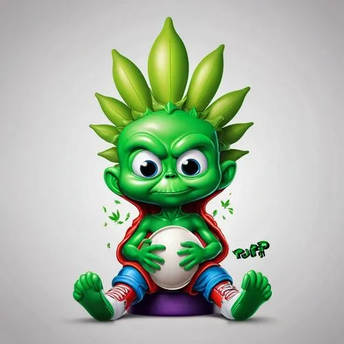 skylander giants,dragon ball,prickle,spike,dragonball,green dragon vegetable,green dragon,cell,mascot,skylanders,green goblin,dragon ball z,prickly,kids illustration,sprout,cute cartoon image,green pepper,scandia gnome,game illustration,little planet,Unique,Design,Logo Design