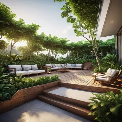 landscape design sydney,garden design sydney,landscape designers sydney,3d rendering,landscaped,tropical house,roof landscape,roof terrace,balcony garden,roof garden,penthouses,tropical greens,renderings,modern living room,3d rendered,wooden decking,render,backyard,interior modern design,terrasse,Illustration,Paper based,Paper Based 10