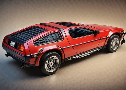 "Create a highly realistic, photographic image of the 1981 DeLorean DMC-12, specifically detailed as the hero car "A-Car" from the set of "Back to the Future." The car should be depicted with its icon