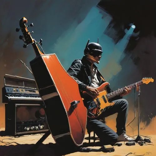 sambora,bluesman,pastorius,livgren,satriani,guitar player,Conceptual Art,Oil color,Oil Color 04