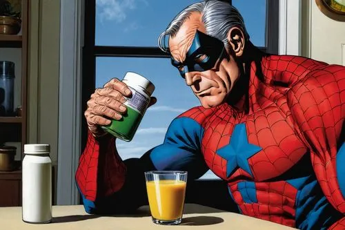 stanlee,excelsior,excelsiors,stan lee,drinking milk,jjj,Illustration,American Style,American Style 14