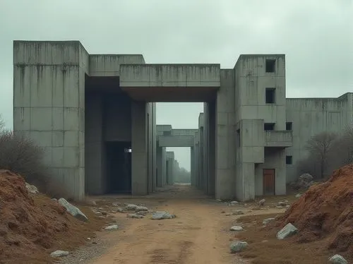 prora,kurilsk,brutalism,concrete,postapocalyptic,bunker,industrial ruin,ruin,post-apocalyptic landscape,brutalist,concrete plant,concrete construction,narayama,post apocalyptic,concrete blocks,sulaco,ruins,necropolis,barren,cosmodrome,Photography,General,Realistic