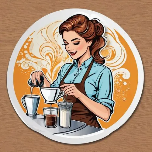 coffee tea illustration,woman drinking coffee,coffee background,coffee icons,retro 1950's clip art,barista,espressino,espresso,coffeemania,café au lait,coffee wheel,caffè americano,cappuccino,coffee art,coffee tea drawing,caffè macchiato,kopi,clipart sticker,macchiato,hojicha,Unique,Design,Sticker