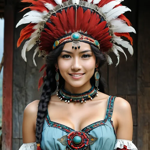 indian headdress,asian costume,ancient costume,headdress,pocahontas,feather headdress,native american,peruvian women,american indian,traditional costume,polynesian girl,indigenous culture,tribal chief,kokoshnik,warrior woman,native,war bonnet,inner mongolian beauty,ethnic dancer,cherokee,Photography,Artistic Photography,Artistic Photography 11