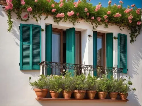 sicily window,positano,balcones,window with shutters,nerja,andalusia,ventanas,andalucia,puglia,estepona,andalucian,ventana,apulia,shutters,marbella,flower boxes,barretos,malaga,menorca,mallorca,Illustration,Realistic Fantasy,Realistic Fantasy 23