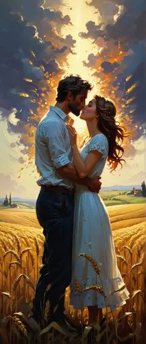 struzan,romantic scene,romanticism,romantic portrait,shepherd romance,gone with the wind