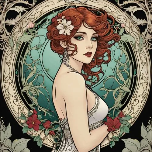 art nouveau,art nouveau design,mucha,art nouveau frame,art nouveau frames,poison ivy,ivy frame,victorian lady,jessamine,rosa ' amber cover,dead bride,gardenia,camellia,background ivy,aphrodite,victorian style,flora,clary,bridal,frame illustration,Illustration,Retro,Retro 13