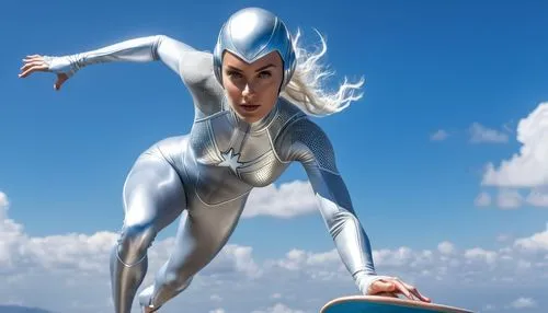 sprint woman,silver surfer,sci fiction illustration,women in technology,silver,super heroine,velocity,digital compositing,x men,electro,biomechanically,silver arrow,female runner,head woman,wearables,silvery,avatar,captain marvel,steel man,image manipulation,Photography,General,Realistic