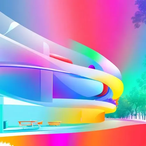 futuristic art museum,rainbow bridge,futuristic landscape,rainbow pencil background,rainbow color palette,panoramical,color fields,digiart,garish,abstract retro,futuristic architecture,abstract design,virtual landscape,light spectrum,abstract multicolor,rainbow colors,saturated colors,spectrum,rainbow background,colorful light,Design Sketch,Design Sketch,Character Sketch