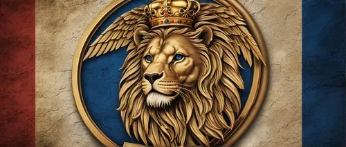 french digital background,lion,heraldic,heraldic animal,national emblem,lion number,skeezy lion,democratic republic of the congo,national coat of arms,crest,france,lion father,lion head,emblem,heraldry,lion capital,heraldic shield,forest king lion,french president,lion's coach,Illustration,American Style,American Style 10