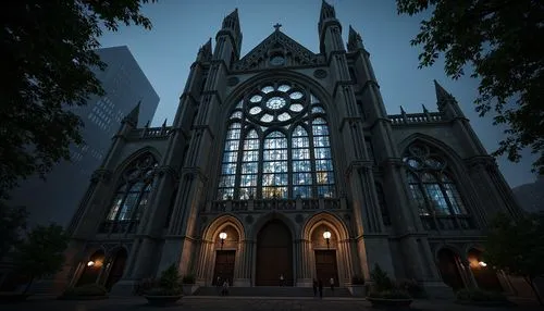 haunted cathedral,cathedral,gothic church,the cathedral,nidaros cathedral,pcusa,basilica,collegiate basilica,notredame,corvo,the basilica,duomo,dusk,cathedrals,sagrada,black church,neogothic,orensanz,evangelical cathedral,ecclesiatical