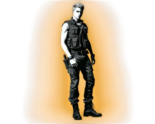 wesker,derivable,vest,man holding gun and light,bsaa,edit icon,guile,portrait background,terminator,shinholster,berwald,mercenary,pubg mascot,life stage icon,axton,holstered,mobile video game vector background,generalleutnant,jackboot,ignis,Illustration,Black and White,Black and White 33