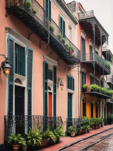 french quarters,new orleans,neworleans,row houses,rowhouses,dumaine,marigny,townhouses,nola,rowhouse,beautiful buildings,san juan,balconies,mizner,orlean,sanjuan,cesnola,bienville,balcones,lalaurie,Illustration,Children,Children 06