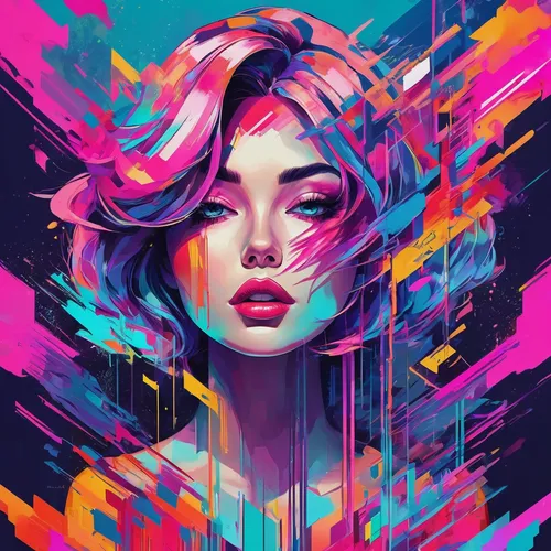 colorful background,digital art,vector girl,neon colors,digital painting,colorful doodle,neon,world digital painting,vibrant,digital illustration,splash of color,digital artwork,intense colours,digital,vapor,80's design,colors,neon light,vector illustration,neon ghosts,Conceptual Art,Daily,Daily 21