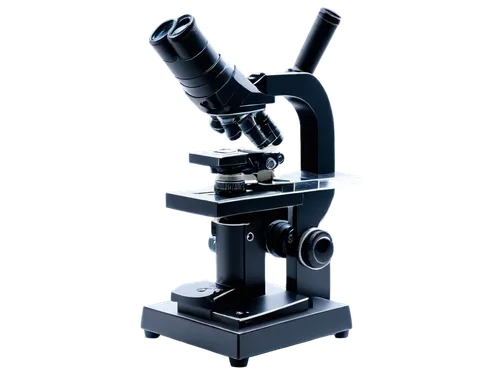 Microscope, laboratory equipment, metal body, adjustable lenses, objective lens, eyepiece lens, coarse adjustment knob, fine adjustment knob, stage clip, Petri dish, glass slide, illumination system, 