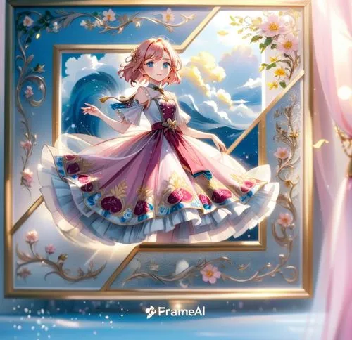 rose frame,kokia,alpana,aeris,wedding frame,frame rose,Anime,Anime,Traditional