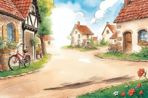 houses clipart,ludgrove,redwall,medieval street,maisons,the cobbled streets,knight village,townsmen,bicycle ride,medieval town,township,village life,redrow,village street,cottages,noyers,cobbled,old v