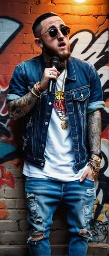 rapper,jeans background,gangstar,denim background,dame’s rocket,dj,royce,portrait background,latino,blogger icon,mohawk hairstyle,soundcloud icon,hip-hop,el born,with tattoo,mac,mohawk,music artist,deejay,bronx,Art,Classical Oil Painting,Classical Oil Painting 17