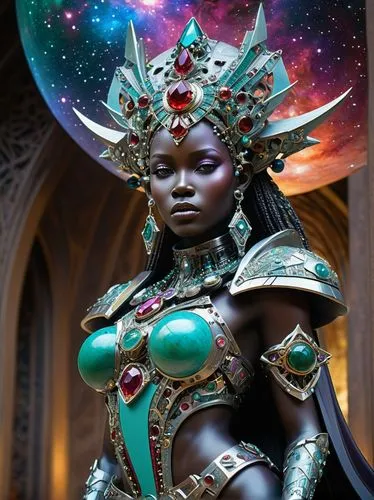 afrofuturism,anakara,maliana,binti,vodun,nubia,gurira,idara,star mother,danai,kalima,nebula guardian,sayana,okoye,niobe,teferi,baoshun,prospera,tauri,jaya,Illustration,Retro,Retro 03