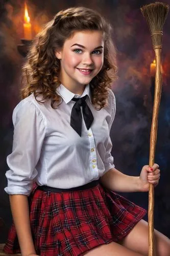 broomstick,composites,school skirt,schoolgirl,tartan,school uniform,highland games,hoe,scottish,piper,kilt,photoshop school,digital compositing,scot,broom,hanukah,angel moroni,photoshop manipulation,hatchet,tartan background,Conceptual Art,Oil color,Oil Color 22