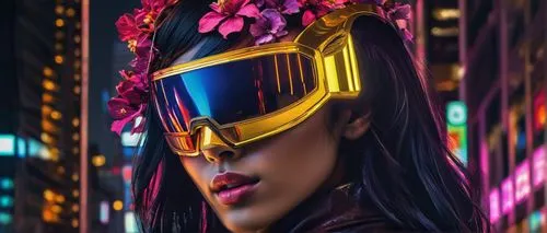 cyber glasses,masquerade,cyberpunk,futuristic,retro woman,3d,color glasses,cyber,cinema 4d,digiart,anime 3d,ski glasses,visor,3d fantasy,3d background,retro girl,abstract retro,neon lights,80s,retro women,Photography,Artistic Photography,Artistic Photography 08