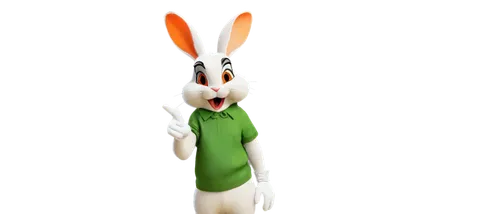 Cartoon rabbit, Bugs Bunny, solo, iconic character, yellow fur, white gloves, red carrots, green leaves, mischievous facial expression, buck teeth, banter pose, one hand on hip, standing, Warner Bros 