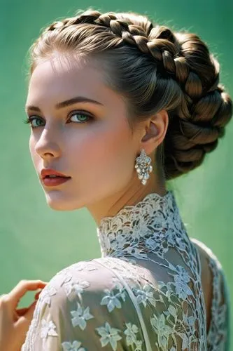 updo,bridal jewelry,bridal accessory,french braid,princess' earring,chignon,jewelry florets,jeweled,embellished,romantic look,braid,earrings,hair accessories,elegant,artificial hair integrations,adornments,elegance,hair accessory,celtic queen,victorian lady,Photography,Black and white photography,Black and White Photography 09