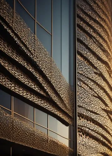 honeycomb structure,metal cladding,fish scales,building honeycomb,glass facade,cladding,adjaye,wave pattern,rustication,facade panels,abstract gold embossed,undulating,kaust,interlace,glass facades,lattice windows,perforations,heatherwick,associati,soumaya museum,Conceptual Art,Sci-Fi,Sci-Fi 01