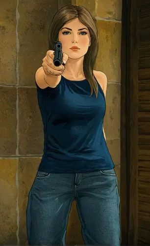 woman holding gun,girl with a gun,girl with gun,holding a gun,handgun,combat pistol shooting,gunpoint,pointing gun,shooter game,gunshot,action-adventure game,lara,air pistol,animated cartoon,game illustration,ammo,spy,body camera,smith and wesson,pointing woman,Illustration,Paper based,Paper Based 10