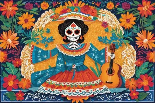 dia de los muertos,calaverita sugar,la calavera catrina,day of the dead paper,day of the dead icons,la catrina,day of the dead,el dia de los muertos,day of the dead frame,catrina calavera,calavera,pachamama,muerte,bodhisattva,cd cover,day of the dead skeleton,day of the dead truck,sugar skull,days of the dead,day of the dead alphabet,Illustration,Japanese style,Japanese Style 06